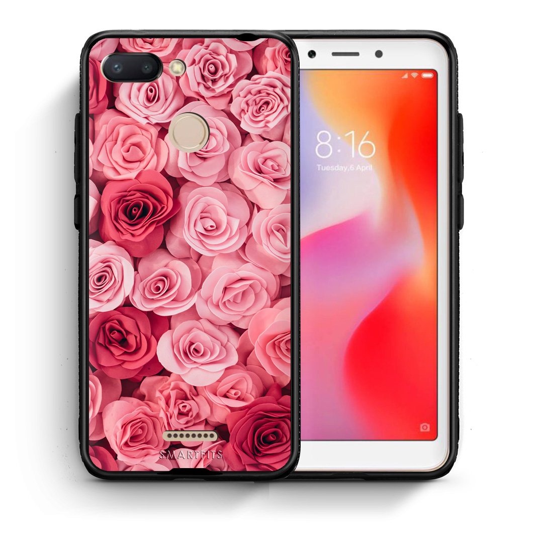 Θήκη Xiaomi Redmi 6 RoseGarden Valentine από τη Smartfits με σχέδιο στο πίσω μέρος και μαύρο περίβλημα | Xiaomi Redmi 6 RoseGarden Valentine case with colorful back and black bezels