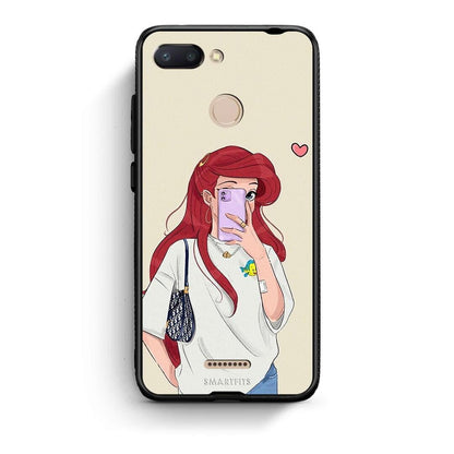 Xiaomi Redmi 6 Walking Mermaid Θήκη από τη Smartfits με σχέδιο στο πίσω μέρος και μαύρο περίβλημα | Smartphone case with colorful back and black bezels by Smartfits