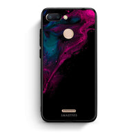 Thumbnail for 4 - Xiaomi Redmi 6 Pink Black Watercolor case, cover, bumper