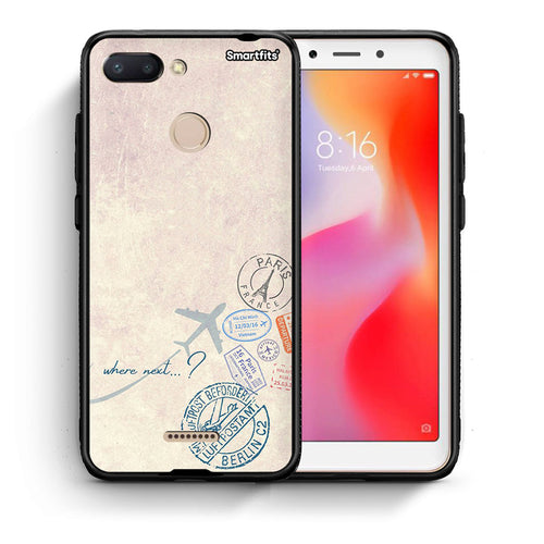 Θήκη Xiaomi Redmi 6 Where Next από τη Smartfits με σχέδιο στο πίσω μέρος και μαύρο περίβλημα | Xiaomi Redmi 6 Where Next case with colorful back and black bezels