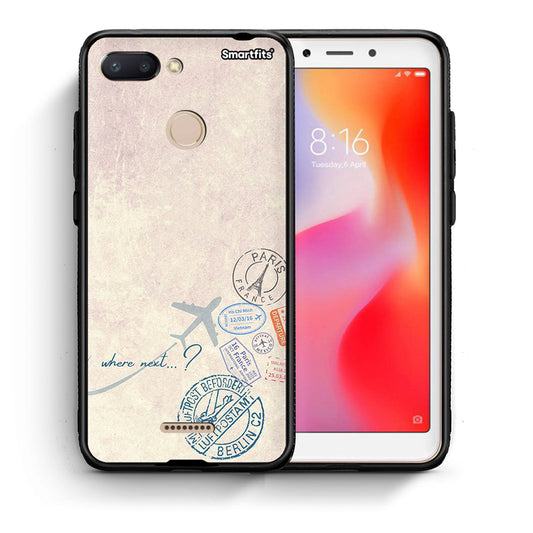 Θήκη Xiaomi Redmi 6 Where Next από τη Smartfits με σχέδιο στο πίσω μέρος και μαύρο περίβλημα | Xiaomi Redmi 6 Where Next case with colorful back and black bezels