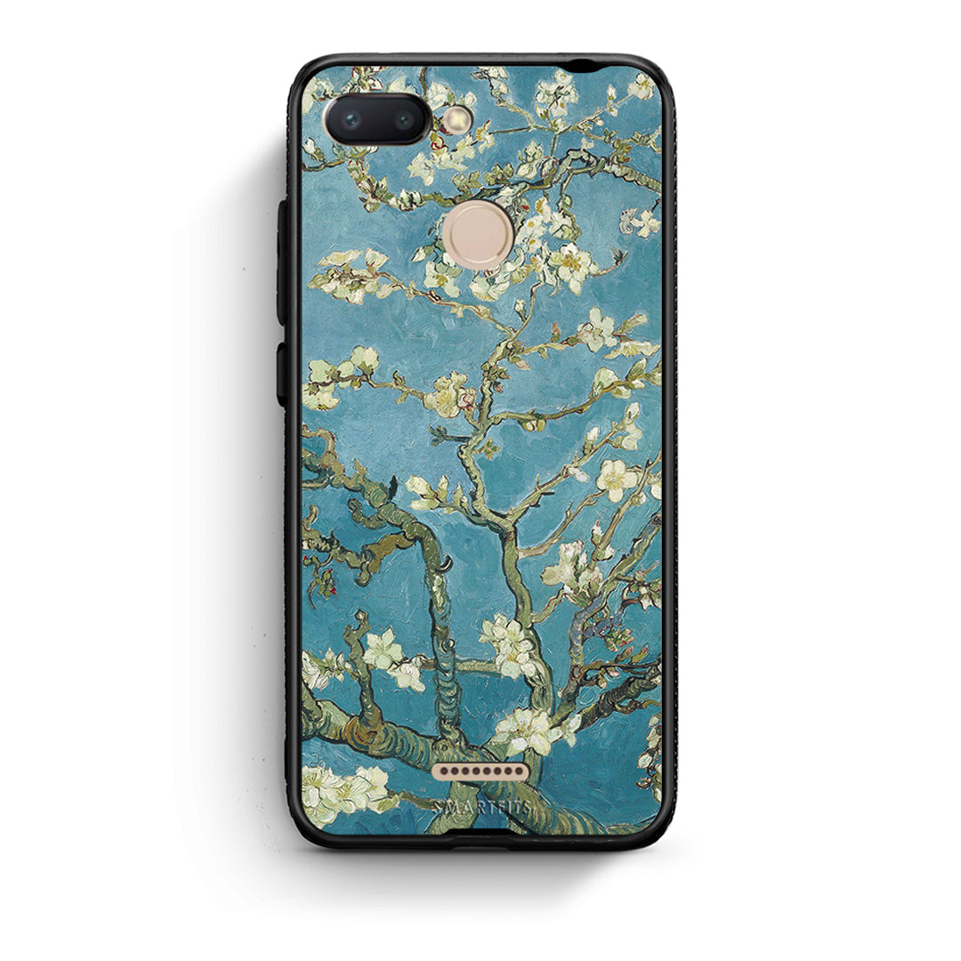 Xiaomi Redmi 6 White Blossoms θήκη από τη Smartfits με σχέδιο στο πίσω μέρος και μαύρο περίβλημα | Smartphone case with colorful back and black bezels by Smartfits