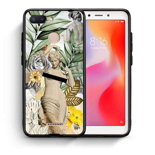 Θήκη Xiaomi Redmi 6 Woman Statue από τη Smartfits με σχέδιο στο πίσω μέρος και μαύρο περίβλημα | Xiaomi Redmi 6 Woman Statue case with colorful back and black bezels
