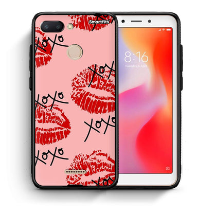 Θήκη Xiaomi Redmi 6 XOXO Lips από τη Smartfits με σχέδιο στο πίσω μέρος και μαύρο περίβλημα | Xiaomi Redmi 6 XOXO Lips case with colorful back and black bezels