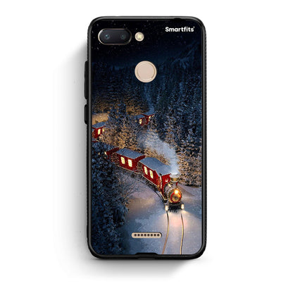 Xiaomi Redmi 6 Xmas Train θήκη από τη Smartfits με σχέδιο στο πίσω μέρος και μαύρο περίβλημα | Smartphone case with colorful back and black bezels by Smartfits