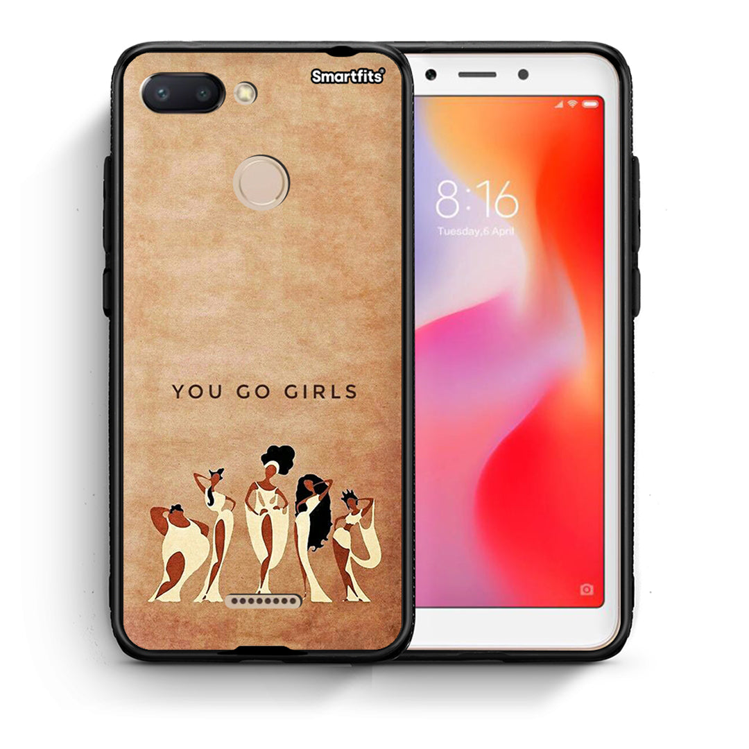 Θήκη Xiaomi Redmi 6 You Go Girl από τη Smartfits με σχέδιο στο πίσω μέρος και μαύρο περίβλημα | Xiaomi Redmi 6 You Go Girl case with colorful back and black bezels