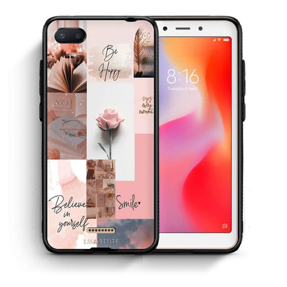 Θήκη Xiaomi Redmi 6A Aesthetic Collage από τη Smartfits με σχέδιο στο πίσω μέρος και μαύρο περίβλημα | Xiaomi Redmi 6A Aesthetic Collage case with colorful back and black bezels