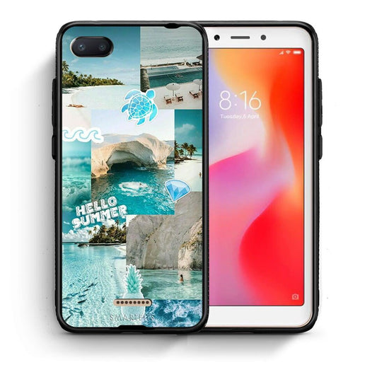 Θήκη Xiaomi Redmi 6A Aesthetic Summer από τη Smartfits με σχέδιο στο πίσω μέρος και μαύρο περίβλημα | Xiaomi Redmi 6A Aesthetic Summer case with colorful back and black bezels