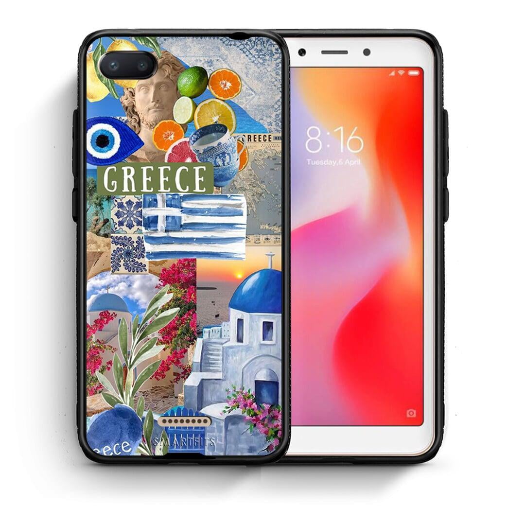 Θήκη Xiaomi Redmi 6A All Greek από τη Smartfits με σχέδιο στο πίσω μέρος και μαύρο περίβλημα | Xiaomi Redmi 6A All Greek case with colorful back and black bezels