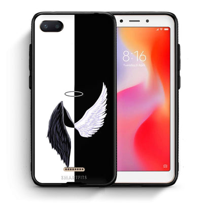 Θήκη Xiaomi Redmi 6A Angels Demons από τη Smartfits με σχέδιο στο πίσω μέρος και μαύρο περίβλημα | Xiaomi Redmi 6A Angels Demons case with colorful back and black bezels