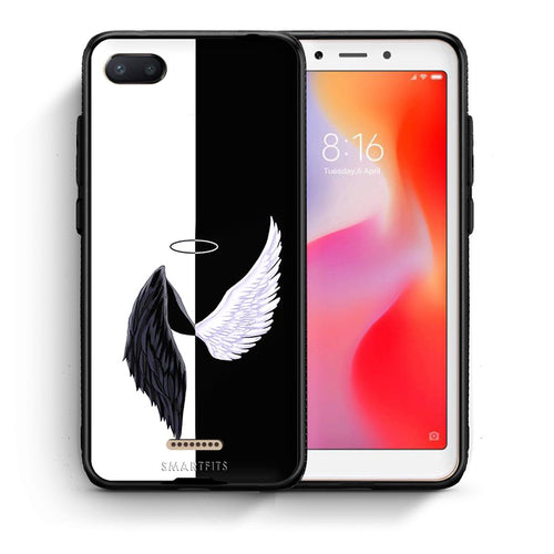 Θήκη Xiaomi Redmi 6A Angels Demons από τη Smartfits με σχέδιο στο πίσω μέρος και μαύρο περίβλημα | Xiaomi Redmi 6A Angels Demons case with colorful back and black bezels