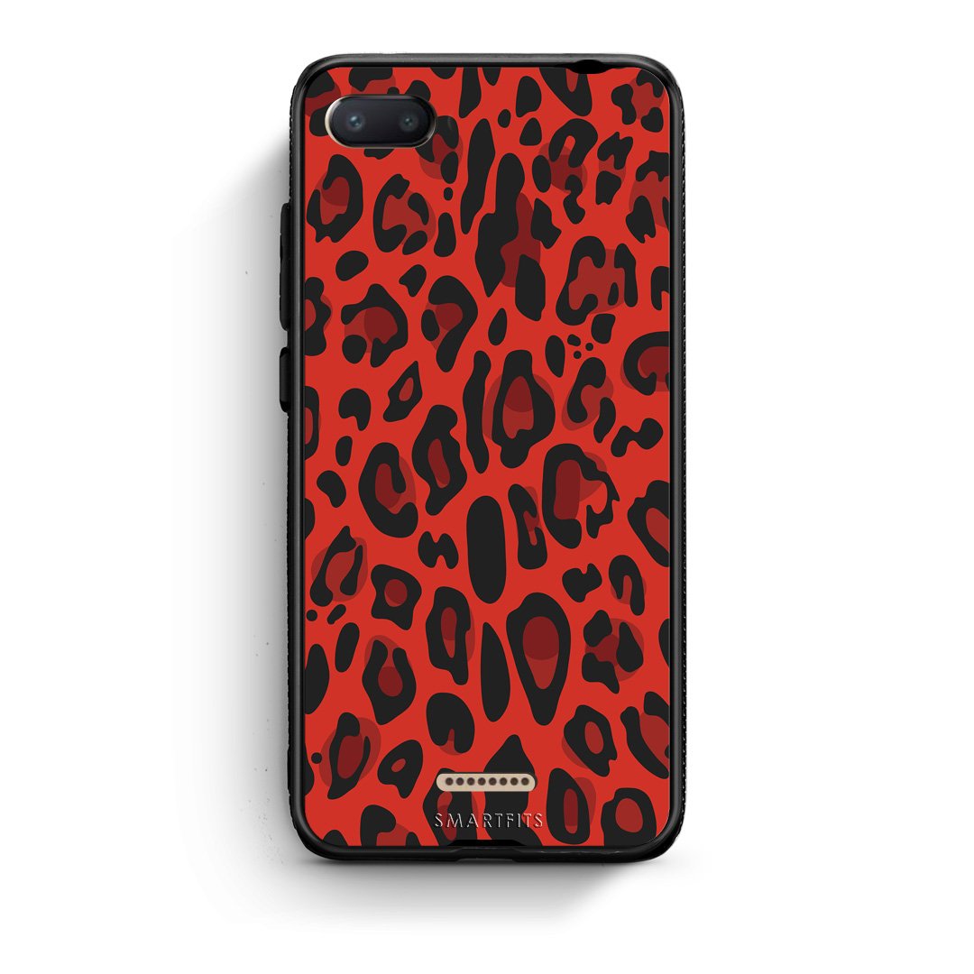 4 - Xiaomi Redmi 6A Red Leopard Animal case, cover, bumper