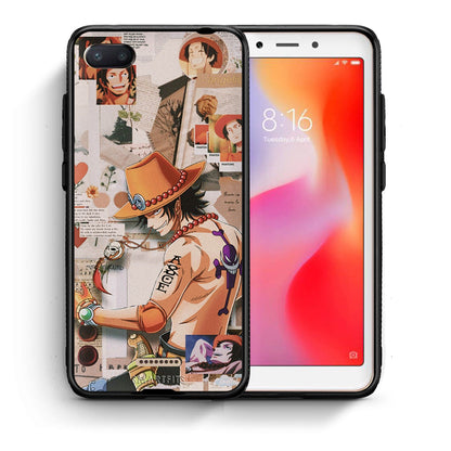 Θήκη Xiaomi Redmi 6A Anime Collage από τη Smartfits με σχέδιο στο πίσω μέρος και μαύρο περίβλημα | Xiaomi Redmi 6A Anime Collage case with colorful back and black bezels