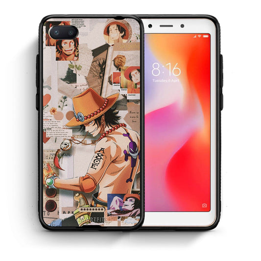 Θήκη Xiaomi Redmi 6A Anime Collage από τη Smartfits με σχέδιο στο πίσω μέρος και μαύρο περίβλημα | Xiaomi Redmi 6A Anime Collage case with colorful back and black bezels