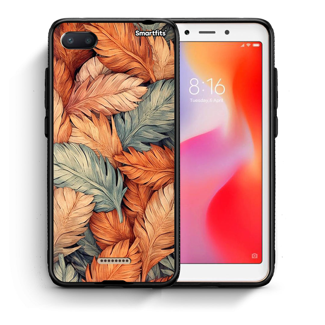 Θήκη Xiaomi Redmi 6A Autumn Leaves από τη Smartfits με σχέδιο στο πίσω μέρος και μαύρο περίβλημα | Xiaomi Redmi 6A Autumn Leaves case with colorful back and black bezels