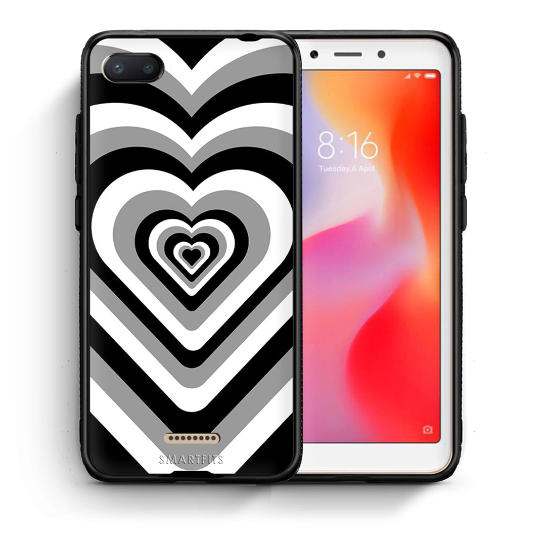 Θήκη Xiaomi Redmi 6A Black Hearts από τη Smartfits με σχέδιο στο πίσω μέρος και μαύρο περίβλημα | Xiaomi Redmi 6A Black Hearts case with colorful back and black bezels