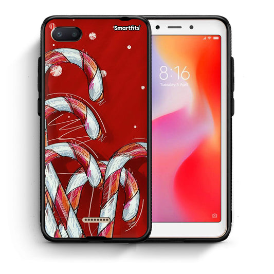 Θήκη Xiaomi Redmi 6A Candy Cane από τη Smartfits με σχέδιο στο πίσω μέρος και μαύρο περίβλημα | Xiaomi Redmi 6A Candy Cane case with colorful back and black bezels