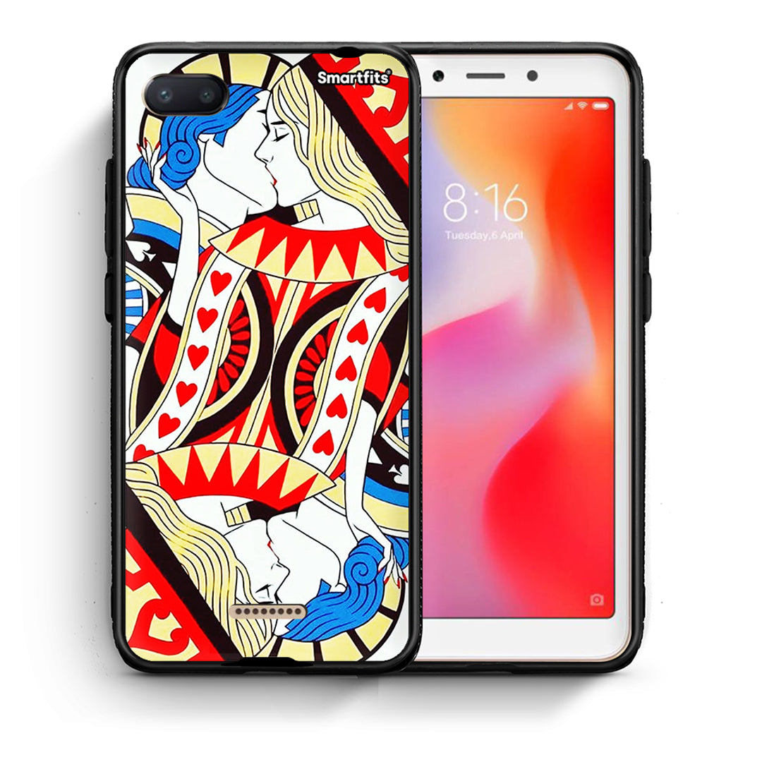 Θήκη Xiaomi Redmi 6A Card Love από τη Smartfits με σχέδιο στο πίσω μέρος και μαύρο περίβλημα | Xiaomi Redmi 6A Card Love case with colorful back and black bezels