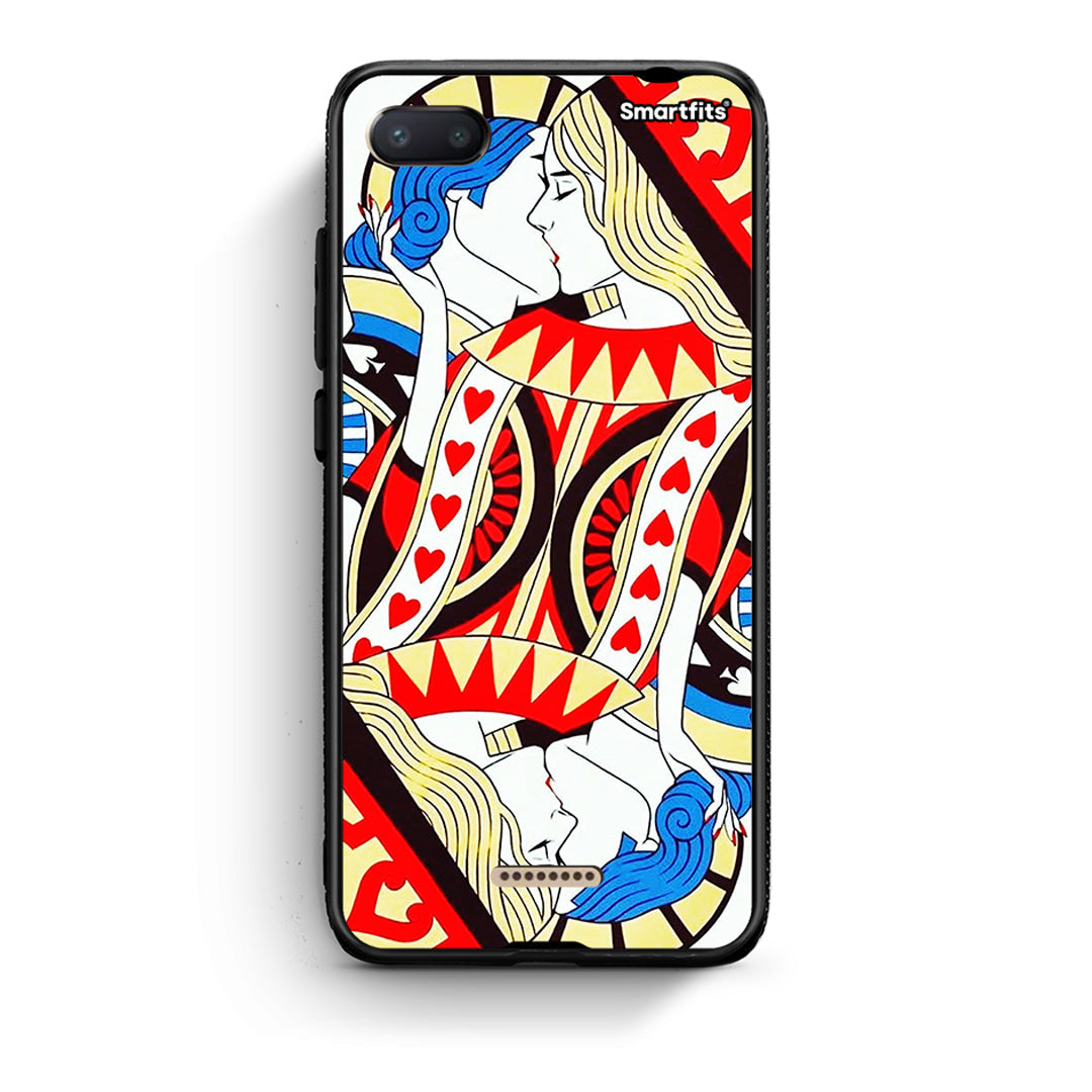 Xiaomi Redmi 6A Card Love θήκη από τη Smartfits με σχέδιο στο πίσω μέρος και μαύρο περίβλημα | Smartphone case with colorful back and black bezels by Smartfits