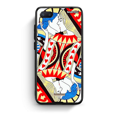 Xiaomi Redmi 6A Card Love θήκη από τη Smartfits με σχέδιο στο πίσω μέρος και μαύρο περίβλημα | Smartphone case with colorful back and black bezels by Smartfits
