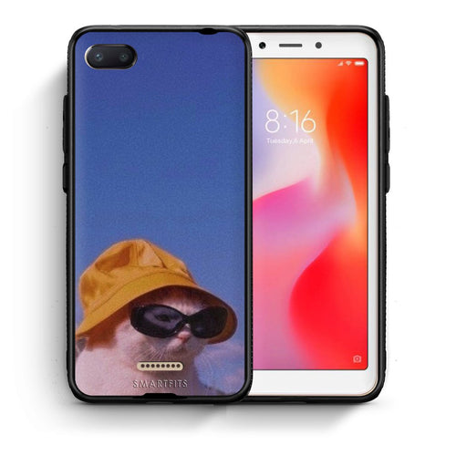 Θήκη Xiaomi Redmi 6A Cat Diva από τη Smartfits με σχέδιο στο πίσω μέρος και μαύρο περίβλημα | Xiaomi Redmi 6A Cat Diva case with colorful back and black bezels