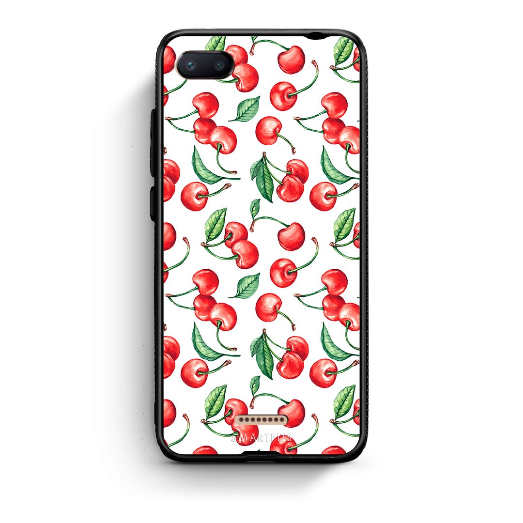 Xiaomi Redmi 6A Cherry Summer θήκη από τη Smartfits με σχέδιο στο πίσω μέρος και μαύρο περίβλημα | Smartphone case with colorful back and black bezels by Smartfits