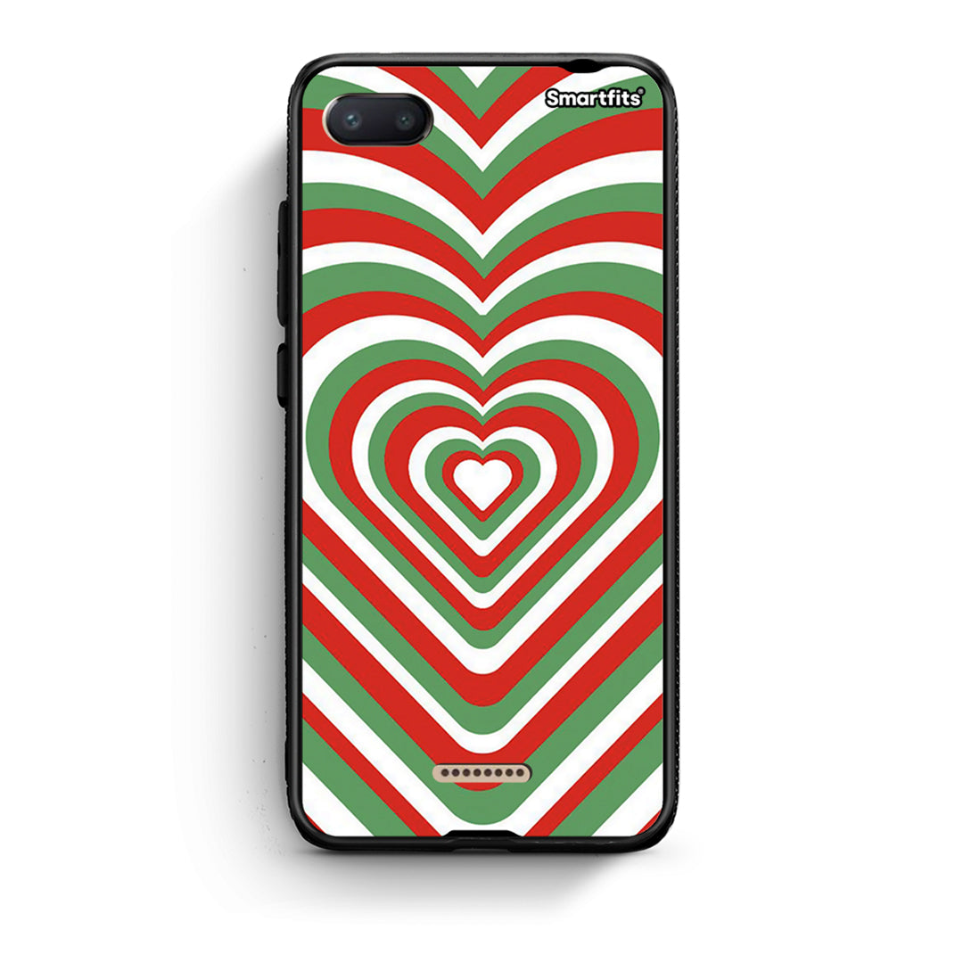 Xiaomi Redmi 6A Christmas Hearts θήκη από τη Smartfits με σχέδιο στο πίσω μέρος και μαύρο περίβλημα | Smartphone case with colorful back and black bezels by Smartfits