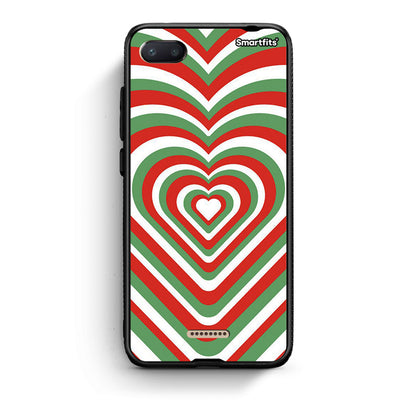 Xiaomi Redmi 6A Christmas Hearts θήκη από τη Smartfits με σχέδιο στο πίσω μέρος και μαύρο περίβλημα | Smartphone case with colorful back and black bezels by Smartfits