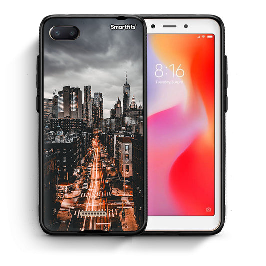 Θήκη Xiaomi Redmi 6A City Lights από τη Smartfits με σχέδιο στο πίσω μέρος και μαύρο περίβλημα | Xiaomi Redmi 6A City Lights case with colorful back and black bezels