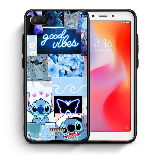 Θήκη Αγίου Βαλεντίνου Xiaomi Redmi 6A Collage Good Vibes από τη Smartfits με σχέδιο στο πίσω μέρος και μαύρο περίβλημα | Xiaomi Redmi 6A Collage Good Vibes case with colorful back and black bezels