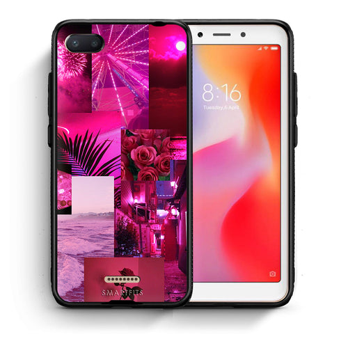 Θήκη Αγίου Βαλεντίνου Xiaomi Redmi 6A Collage Red Roses από τη Smartfits με σχέδιο στο πίσω μέρος και μαύρο περίβλημα | Xiaomi Redmi 6A Collage Red Roses case with colorful back and black bezels