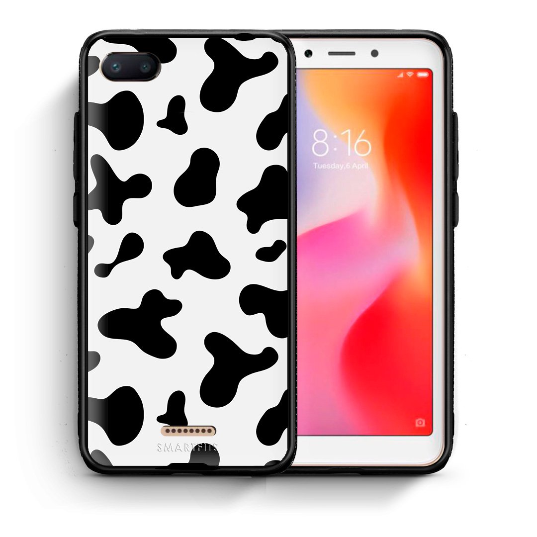 Θήκη Xiaomi Redmi 6A Cow Print από τη Smartfits με σχέδιο στο πίσω μέρος και μαύρο περίβλημα | Xiaomi Redmi 6A Cow Print case with colorful back and black bezels
