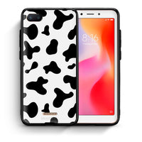 Thumbnail for Θήκη Xiaomi Redmi 6A Cow Print από τη Smartfits με σχέδιο στο πίσω μέρος και μαύρο περίβλημα | Xiaomi Redmi 6A Cow Print case with colorful back and black bezels