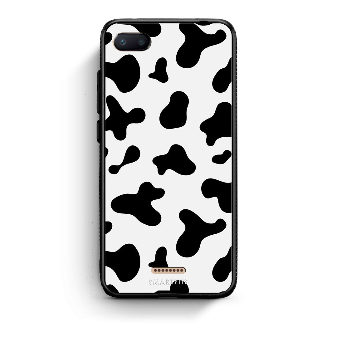 Xiaomi Redmi 6A Cow Print θήκη από τη Smartfits με σχέδιο στο πίσω μέρος και μαύρο περίβλημα | Smartphone case with colorful back and black bezels by Smartfits