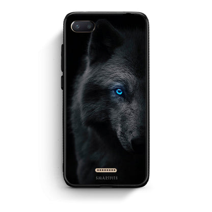 Xiaomi Redmi 6A Dark Wolf θήκη από τη Smartfits με σχέδιο στο πίσω μέρος και μαύρο περίβλημα | Smartphone case with colorful back and black bezels by Smartfits