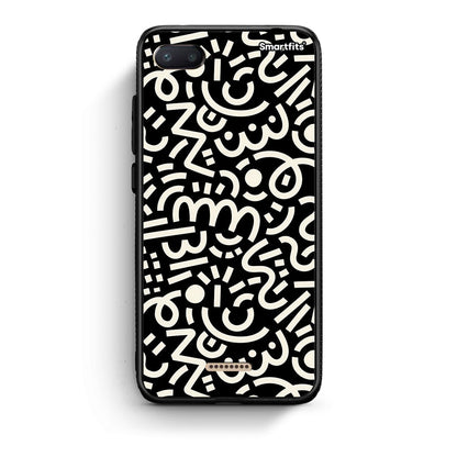 Xiaomi Redmi 6A Doodle Art Θήκη από τη Smartfits με σχέδιο στο πίσω μέρος και μαύρο περίβλημα | Smartphone case with colorful back and black bezels by Smartfits