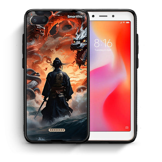 Θήκη Xiaomi Redmi 6A Dragons Fight από τη Smartfits με σχέδιο στο πίσω μέρος και μαύρο περίβλημα | Xiaomi Redmi 6A Dragons Fight case with colorful back and black bezels
