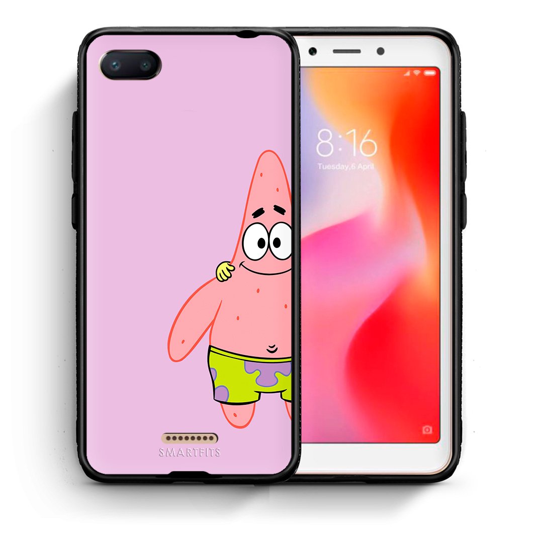 Θήκη Xiaomi Redmi 6A  Friends Patrick από τη Smartfits με σχέδιο στο πίσω μέρος και μαύρο περίβλημα | Xiaomi Redmi 6A  Friends Patrick case with colorful back and black bezels