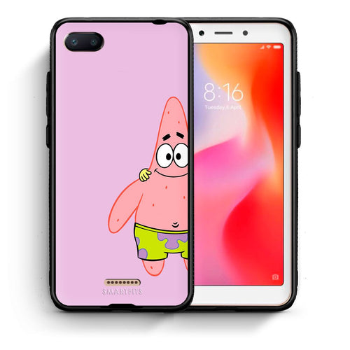 Θήκη Xiaomi Redmi 6A  Friends Patrick από τη Smartfits με σχέδιο στο πίσω μέρος και μαύρο περίβλημα | Xiaomi Redmi 6A  Friends Patrick case with colorful back and black bezels