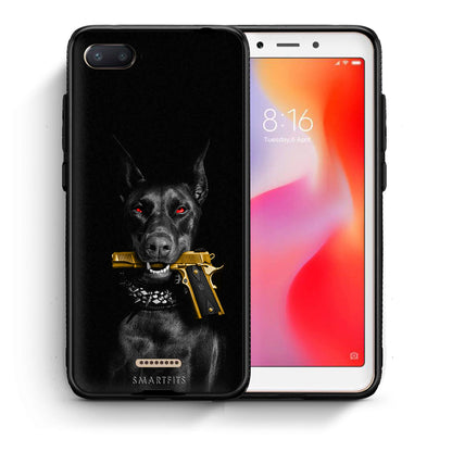 Θήκη Αγίου Βαλεντίνου Xiaomi Redmi 6A Golden Gun από τη Smartfits με σχέδιο στο πίσω μέρος και μαύρο περίβλημα | Xiaomi Redmi 6A Golden Gun case with colorful back and black bezels