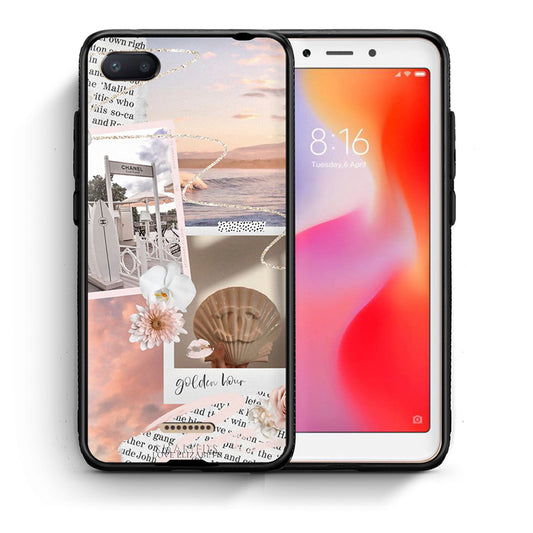 Θήκη Αγίου Βαλεντίνου Xiaomi Redmi 6A Golden Hour από τη Smartfits με σχέδιο στο πίσω μέρος και μαύρο περίβλημα | Xiaomi Redmi 6A Golden Hour case with colorful back and black bezels