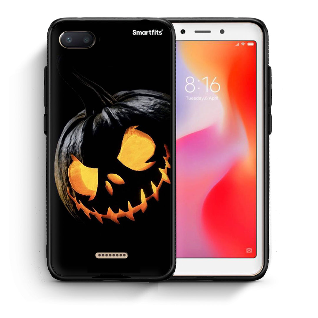 Θήκη Xiaomi Redmi 6A Halloween Scary Pumpkin από τη Smartfits με σχέδιο στο πίσω μέρος και μαύρο περίβλημα | Xiaomi Redmi 6A Halloween Scary Pumpkin case with colorful back and black bezels