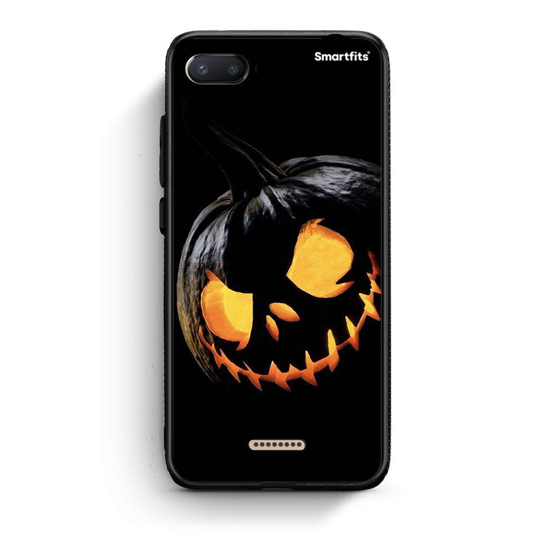 Xiaomi Redmi 6A Halloween Scary Pumpkin Θήκη από τη Smartfits με σχέδιο στο πίσω μέρος και μαύρο περίβλημα | Smartphone case with colorful back and black bezels by Smartfits