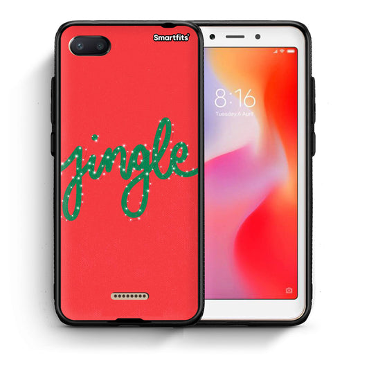 Θήκη Xiaomi Redmi 6A Jingle Xmas από τη Smartfits με σχέδιο στο πίσω μέρος και μαύρο περίβλημα | Xiaomi Redmi 6A Jingle Xmas case with colorful back and black bezels
