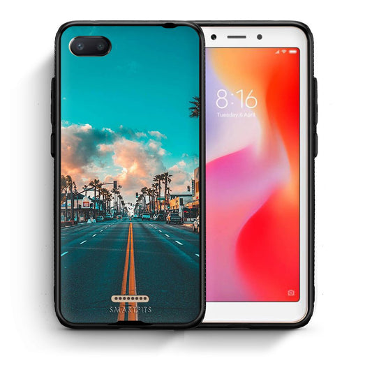 Θήκη Xiaomi Redmi 6A City Landscape από τη Smartfits με σχέδιο στο πίσω μέρος και μαύρο περίβλημα | Xiaomi Redmi 6A City Landscape case with colorful back and black bezels