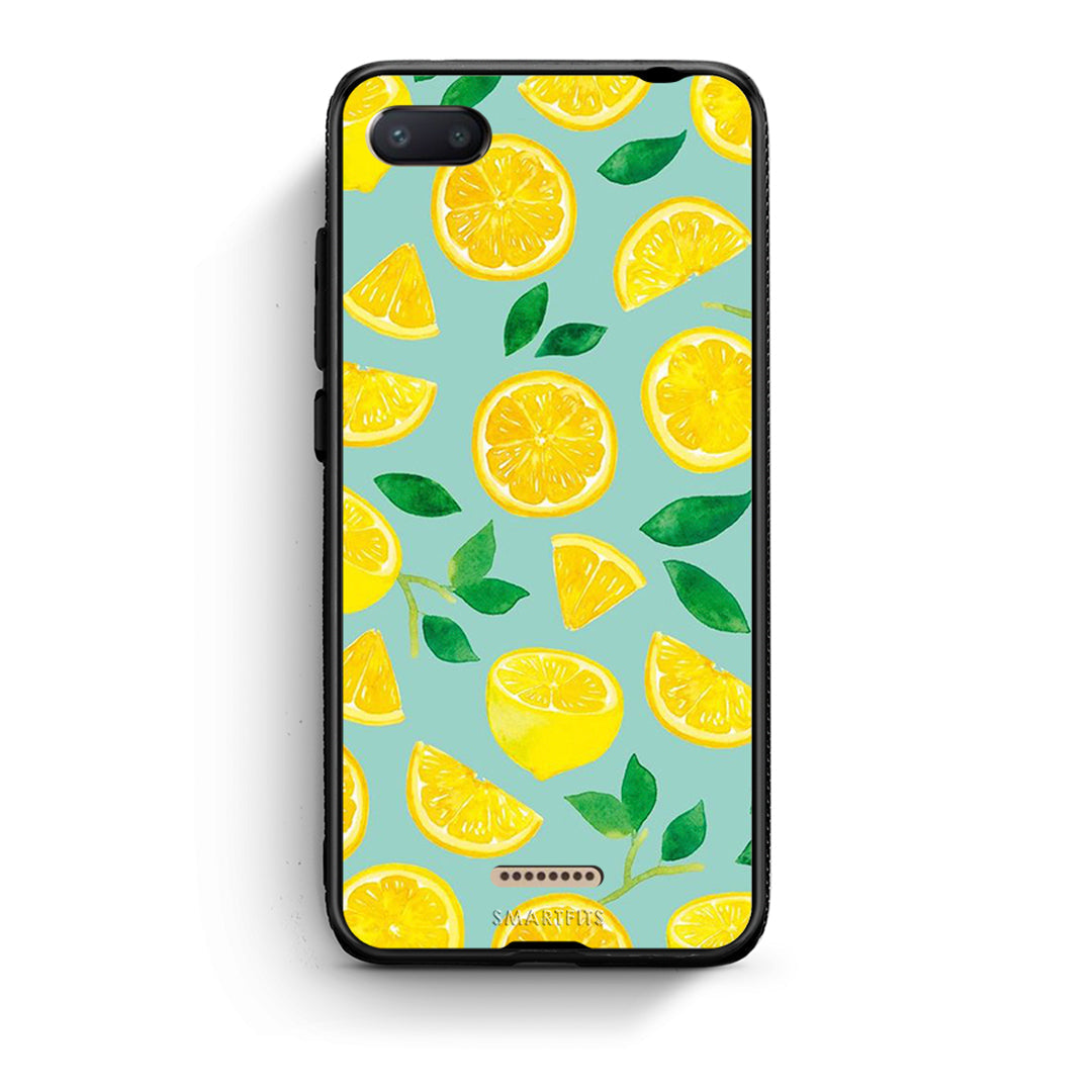 Xiaomi Redmi 6A Lemons θήκη από τη Smartfits με σχέδιο στο πίσω μέρος και μαύρο περίβλημα | Smartphone case with colorful back and black bezels by Smartfits