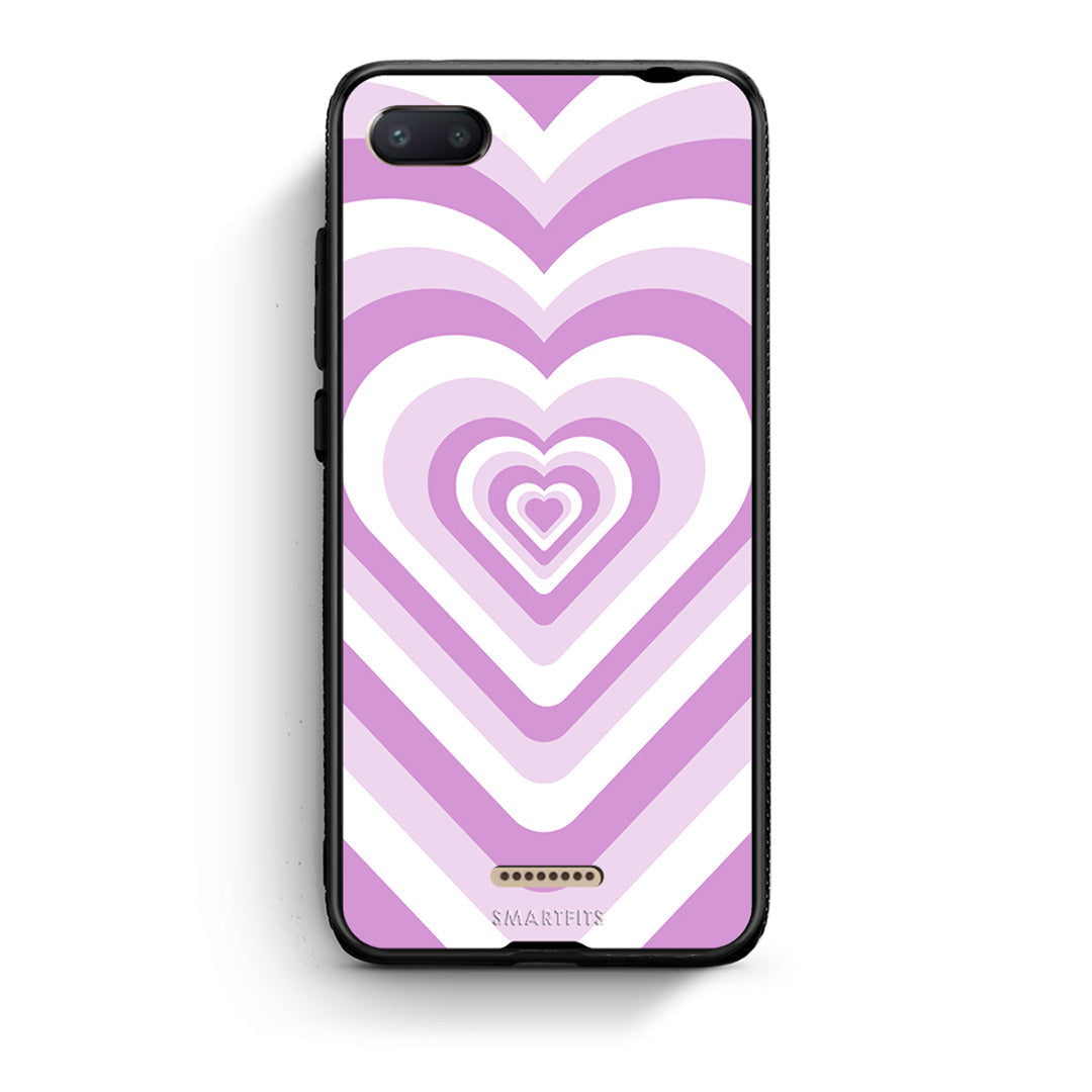 Xiaomi Redmi 6A Lilac Hearts θήκη από τη Smartfits με σχέδιο στο πίσω μέρος και μαύρο περίβλημα | Smartphone case with colorful back and black bezels by Smartfits