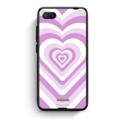 Xiaomi Redmi 6A Lilac Hearts θήκη από τη Smartfits με σχέδιο στο πίσω μέρος και μαύρο περίβλημα | Smartphone case with colorful back and black bezels by Smartfits