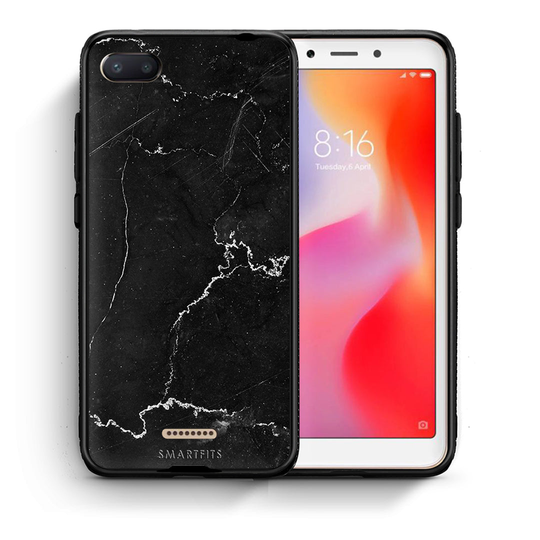 Θήκη Xiaomi Redmi 6A Marble Black από τη Smartfits με σχέδιο στο πίσω μέρος και μαύρο περίβλημα | Xiaomi Redmi 6A Marble Black case with colorful back and black bezels