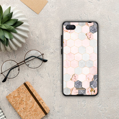 Marble Hexagon Pink - Xiaomi Redmi 6A θήκη